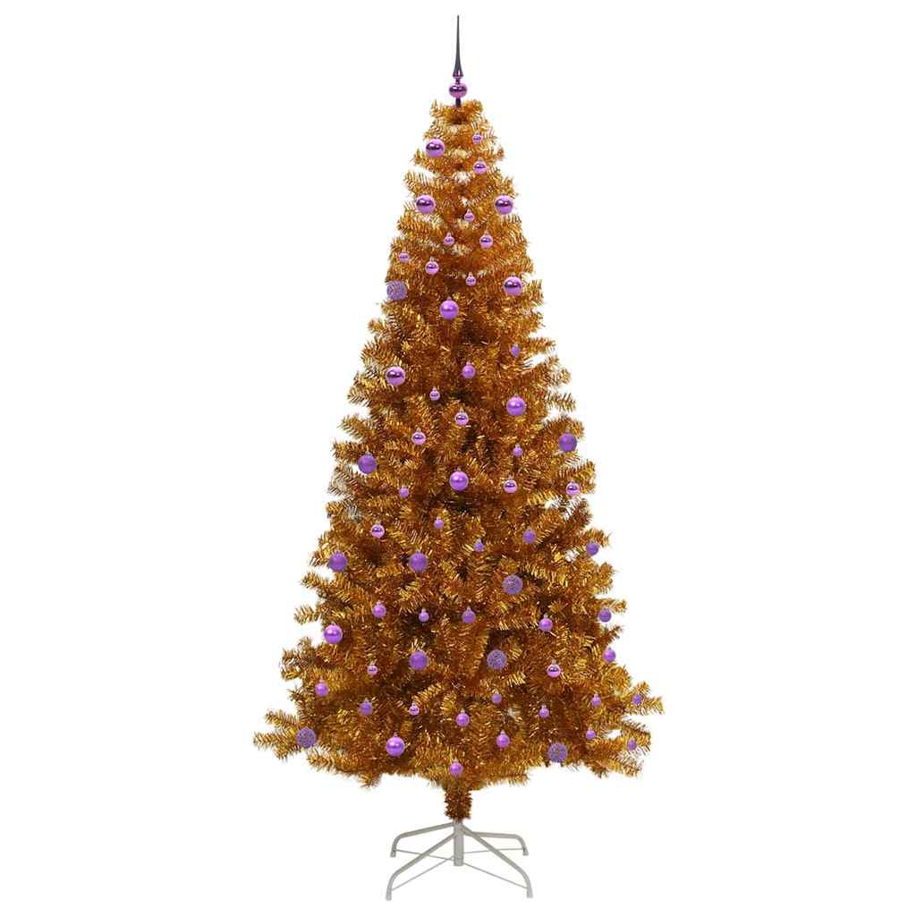Christmas Tree with 300 LEDs with Stand Gold 240 cm PET