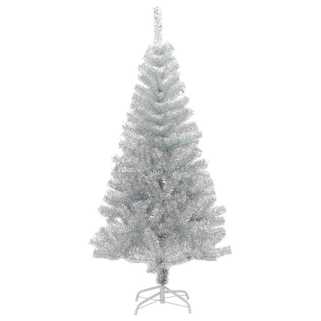 Christmas Tree with 150 LEDs with Stand Silver 120 cm PET