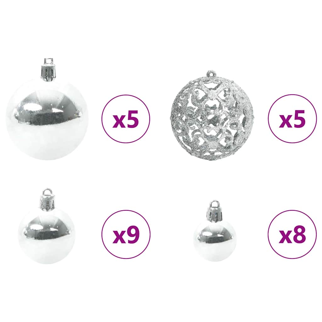 Christmas Tree with 150 LEDs with Stand Silver 120 cm PET