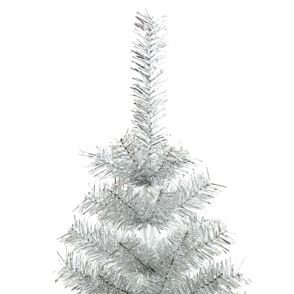 Christmas Tree with 150 LEDs with Stand Silver 120 cm PET