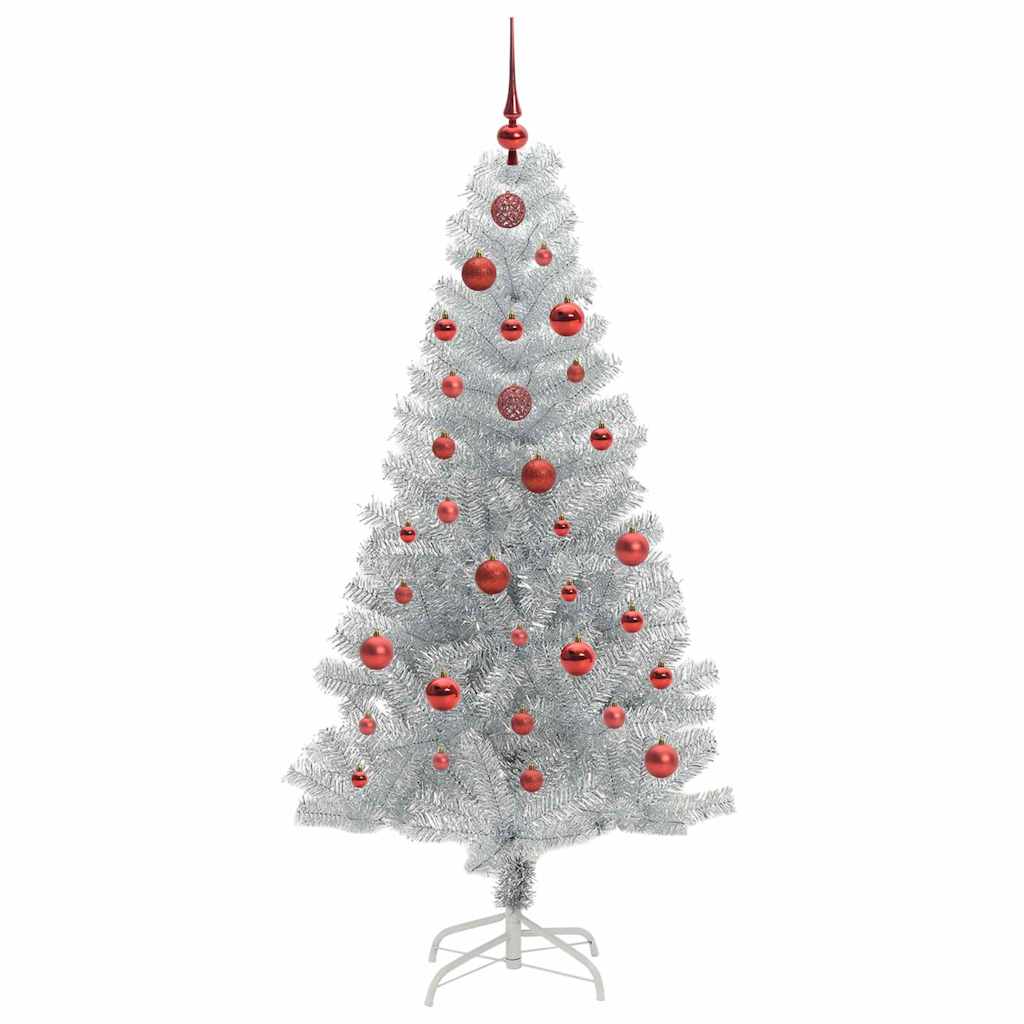 Christmas Tree with 150 LEDs with Stand Silver 150 cm PET