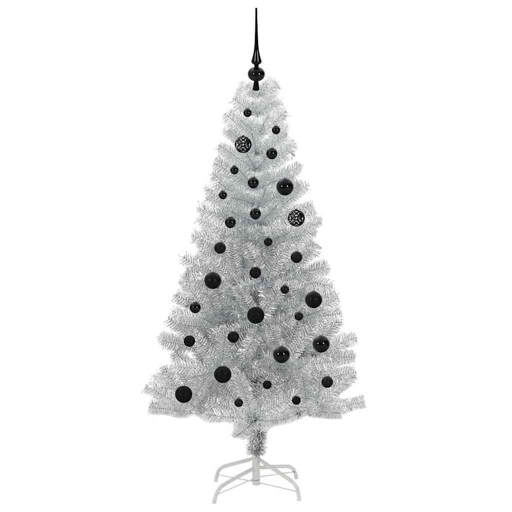 Christmas Tree with 150 LEDs with Stand Silver 150 cm PET