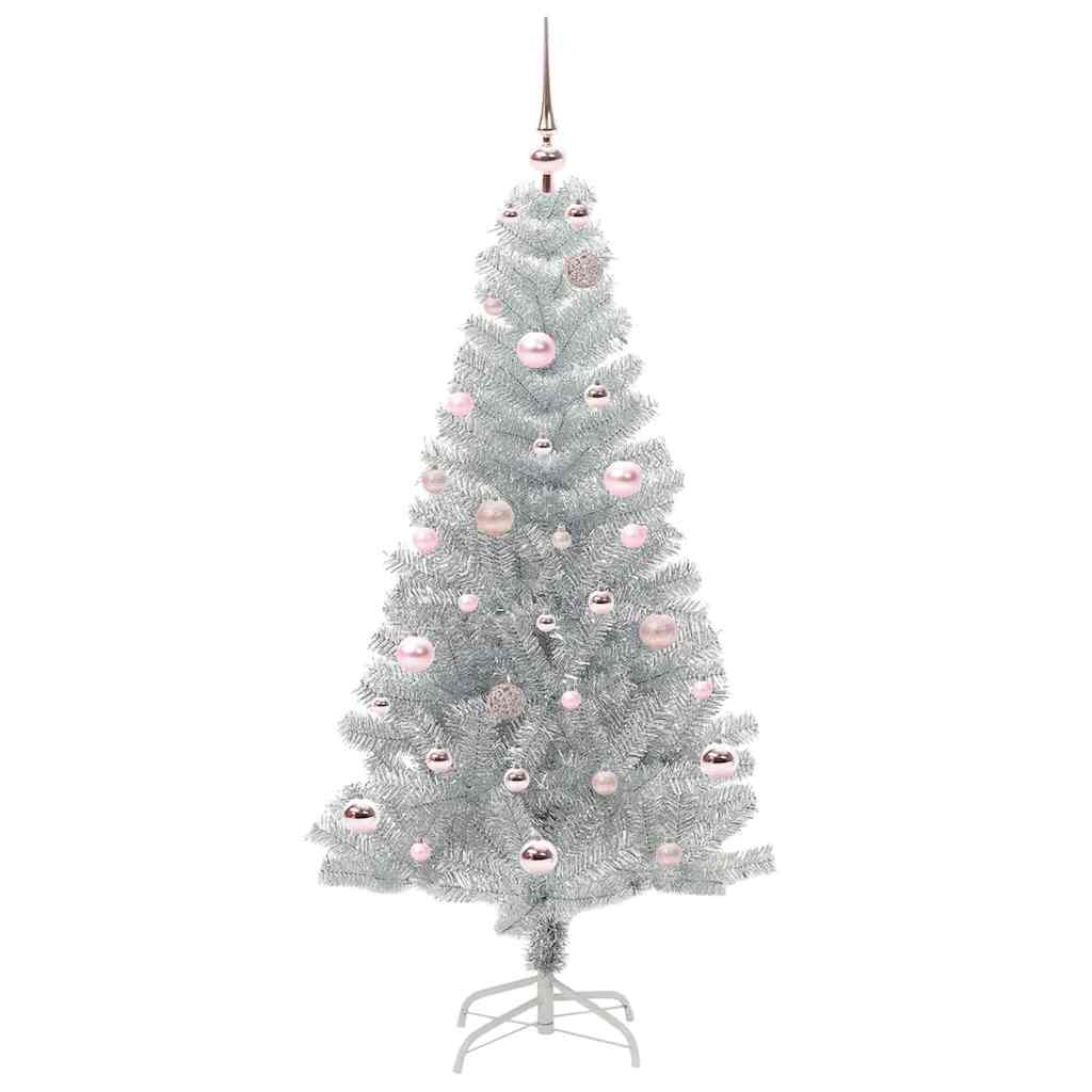 Christmas Tree with 150 LEDs with Stand Silver 150 cm PET