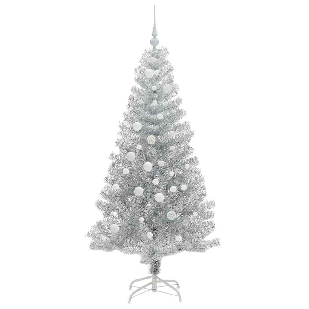 Christmas Tree with 150 LEDs with Stand Silver 150 cm PET