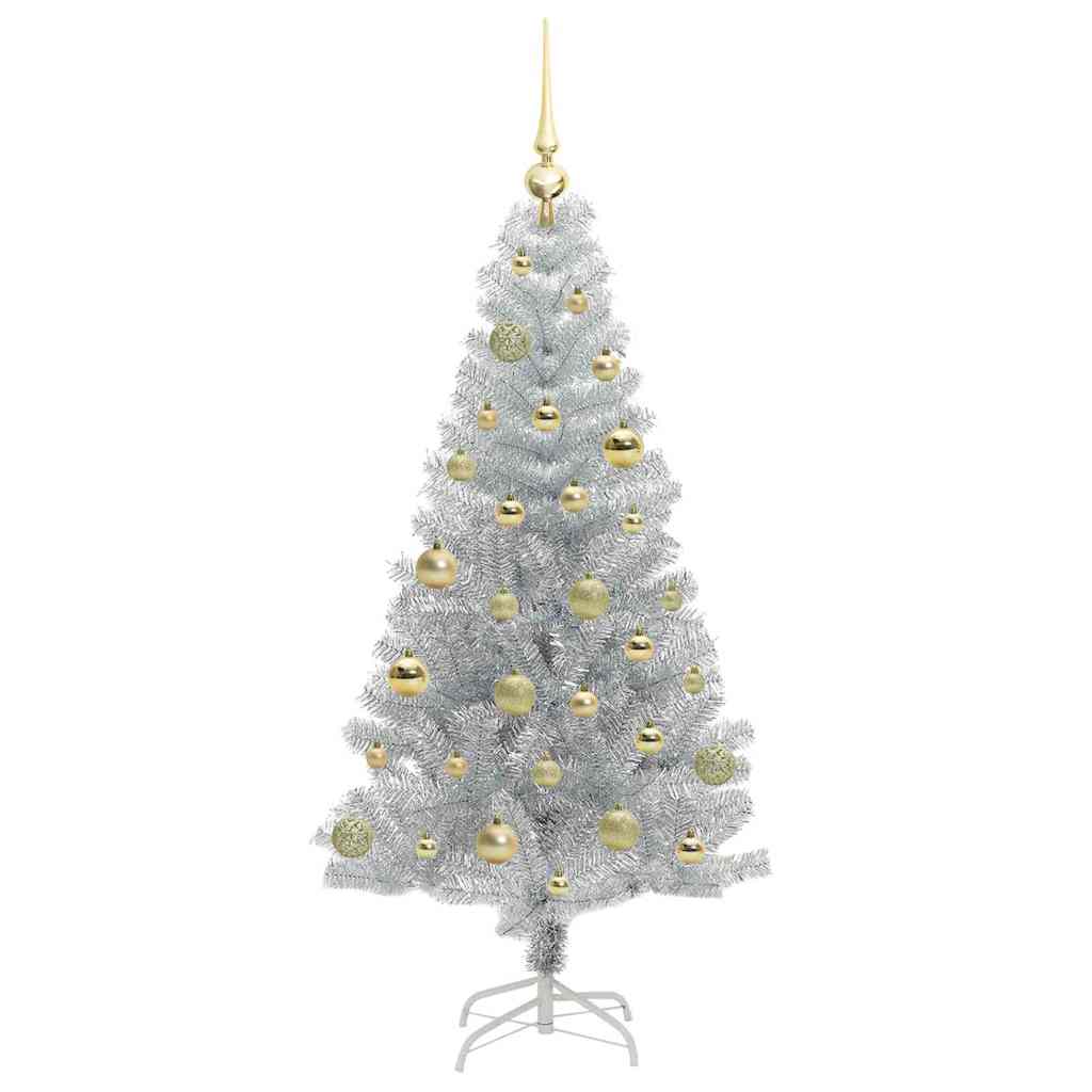 Christmas Tree with 150 LEDs with Stand Silver 150 cm PET