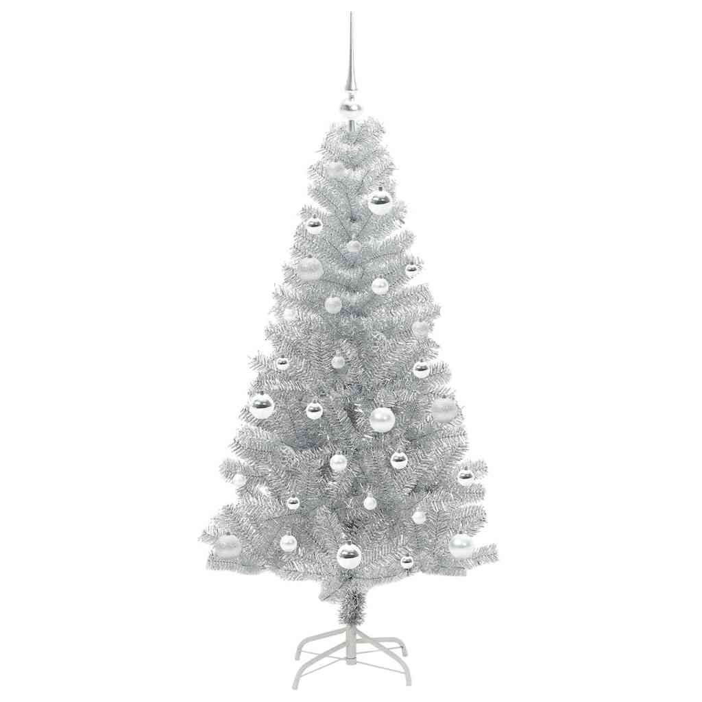 Christmas Tree with 150 LEDs with Stand Silver 150 cm PET