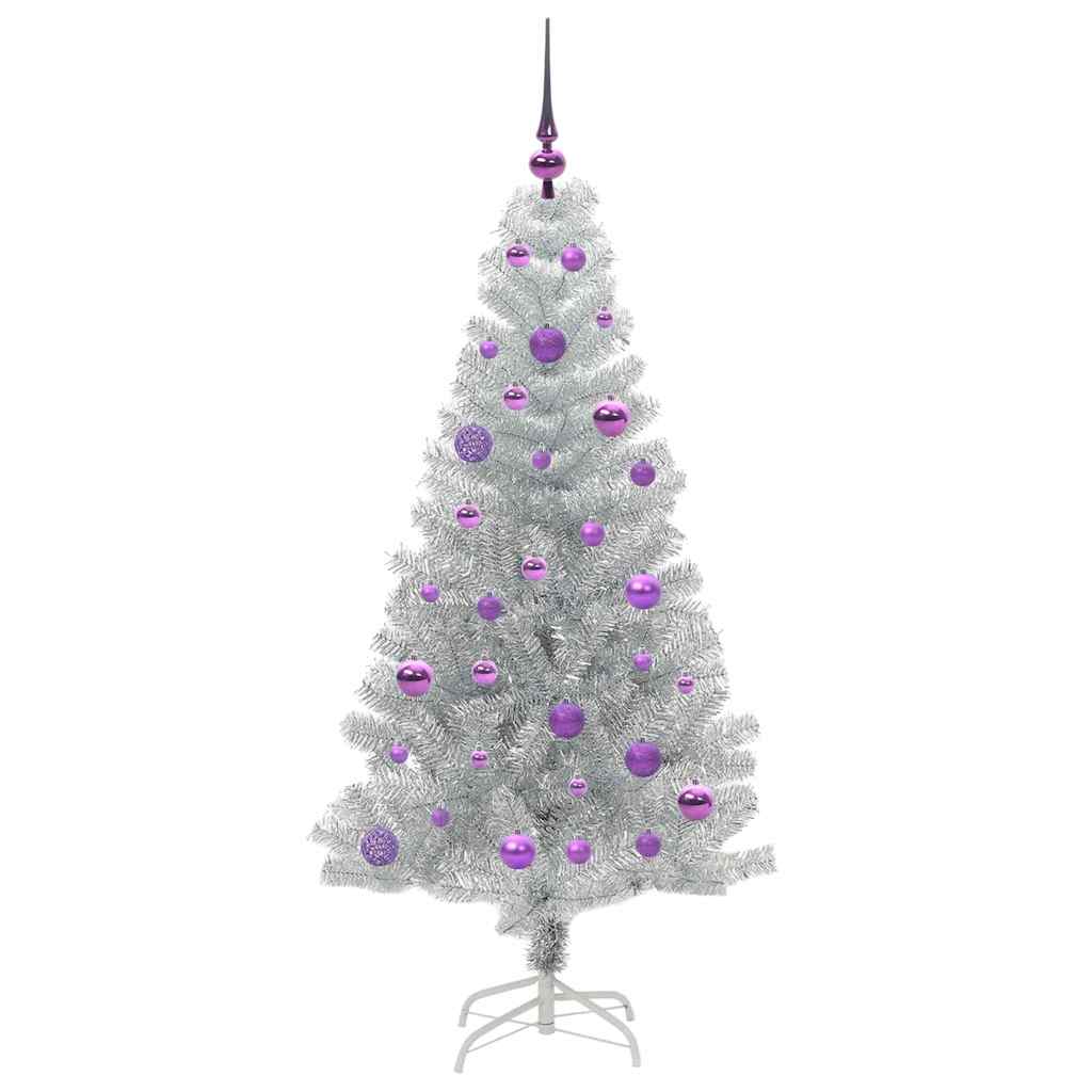 Christmas Tree with 150 LEDs with Stand Silver 150 cm PET