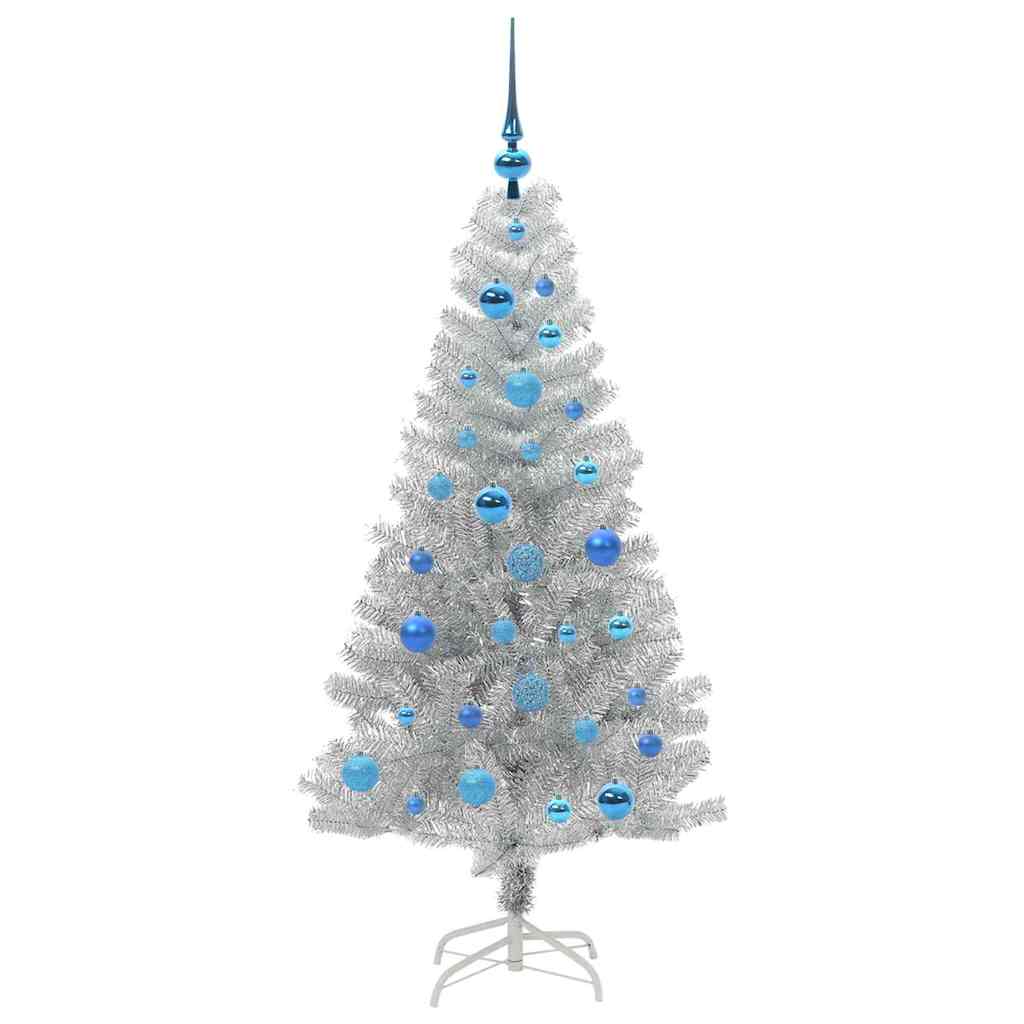Christmas Tree with 150 LEDs with Stand Silver 150 cm PET