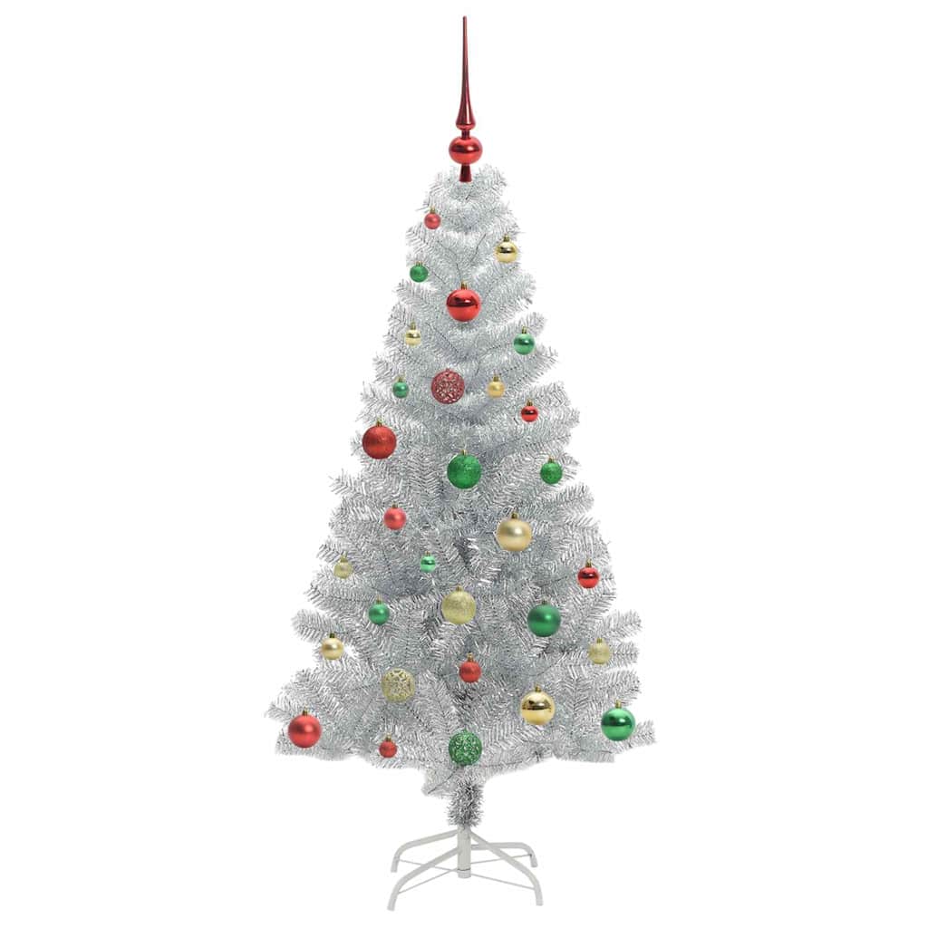 Christmas Tree with 150 LEDs with Stand Silver 150 cm PET