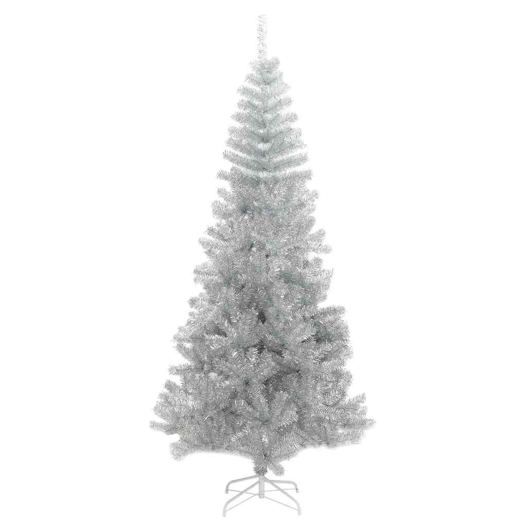Christmas Tree with 300 LEDs with Stand Silver 180 cm PET