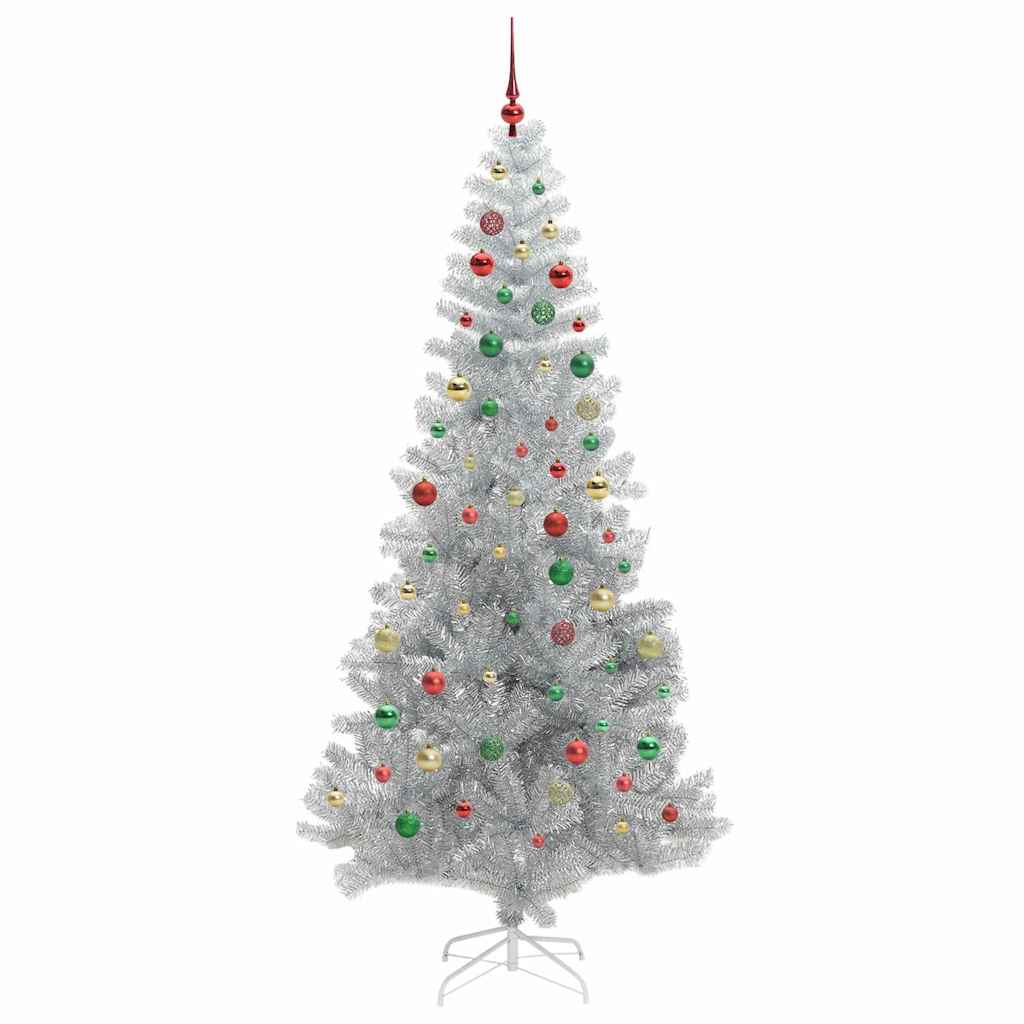 Christmas Tree with 300 LEDs with Stand Silver 210 cm PET