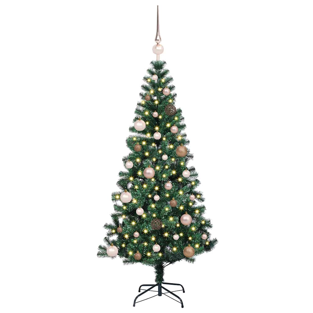 Artificial Pre-lit Christmas Tree Green 150 cm PVC and Metal