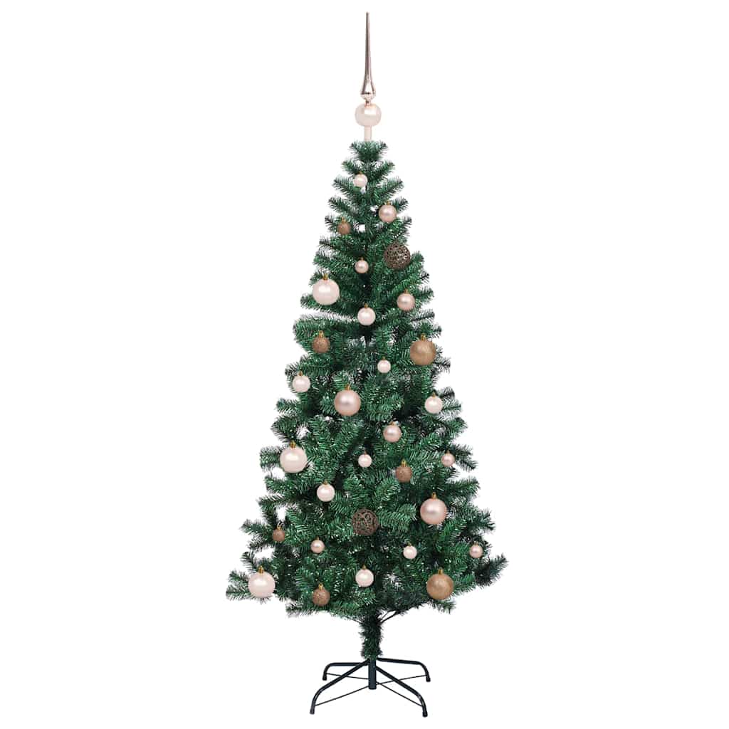 Artificial Pre-lit Christmas Tree Green 150 cm PVC and Metal
