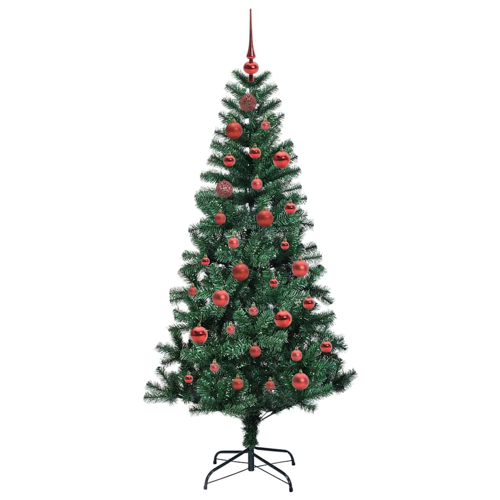 Artificial Pre-lit Christmas Tree Green 150 cm PVC and Metal