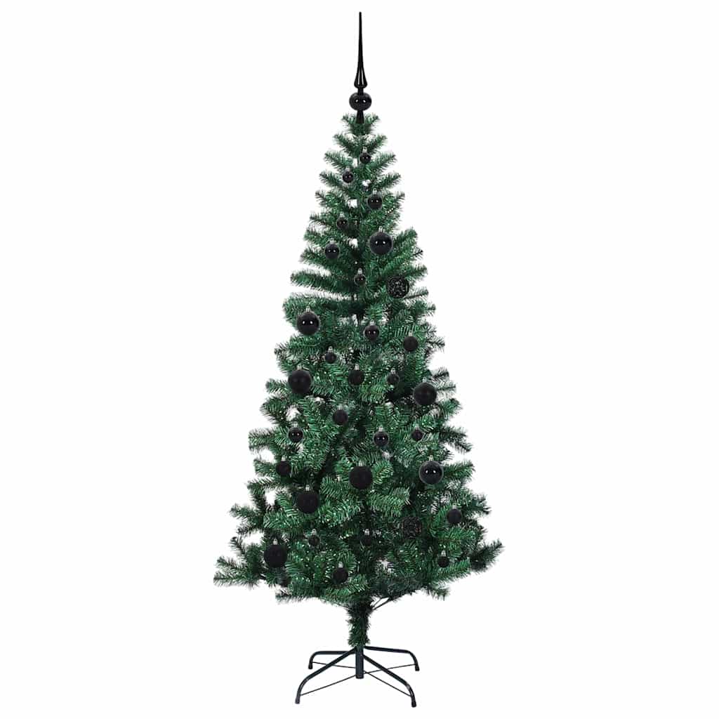 Artificial Pre-lit Christmas Tree Green 150 cm PVC and Metal