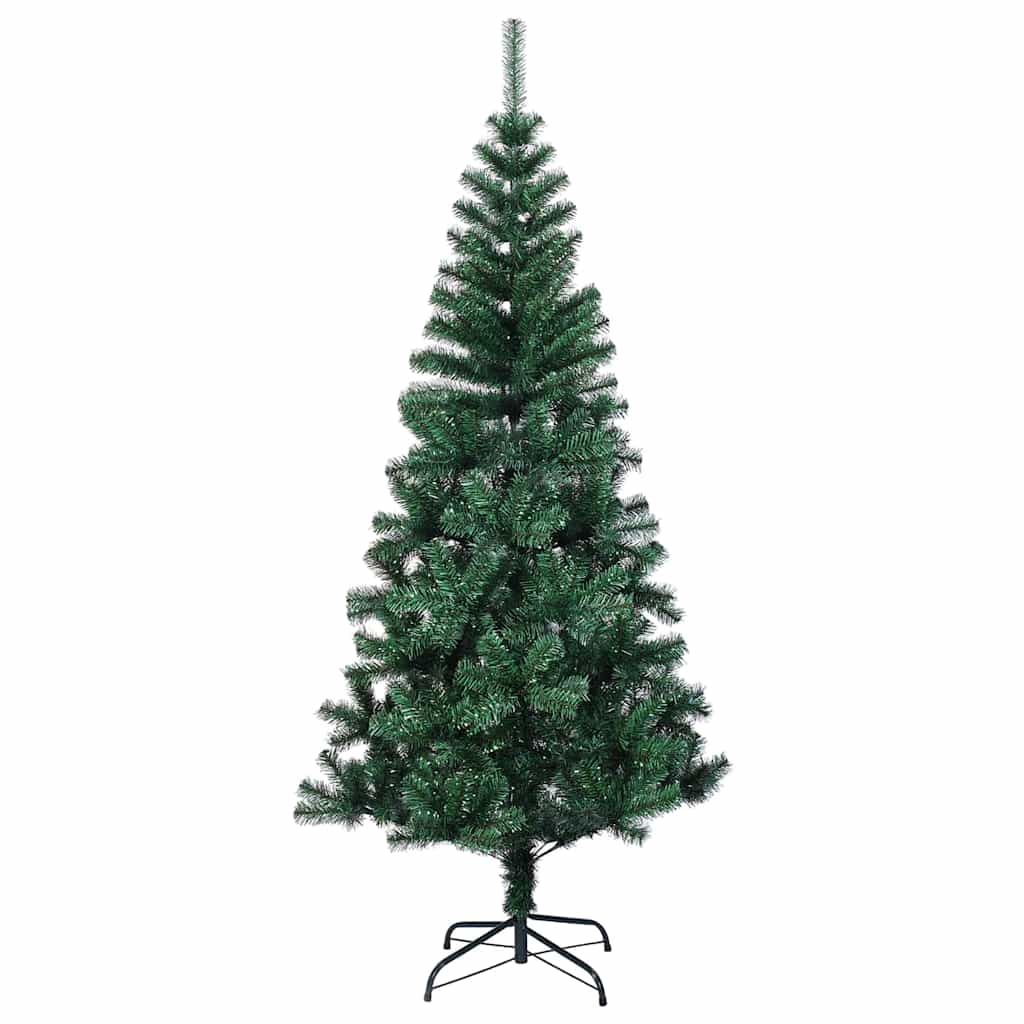 Artificial Pre-lit Christmas Tree Green 150 cm PVC and Metal