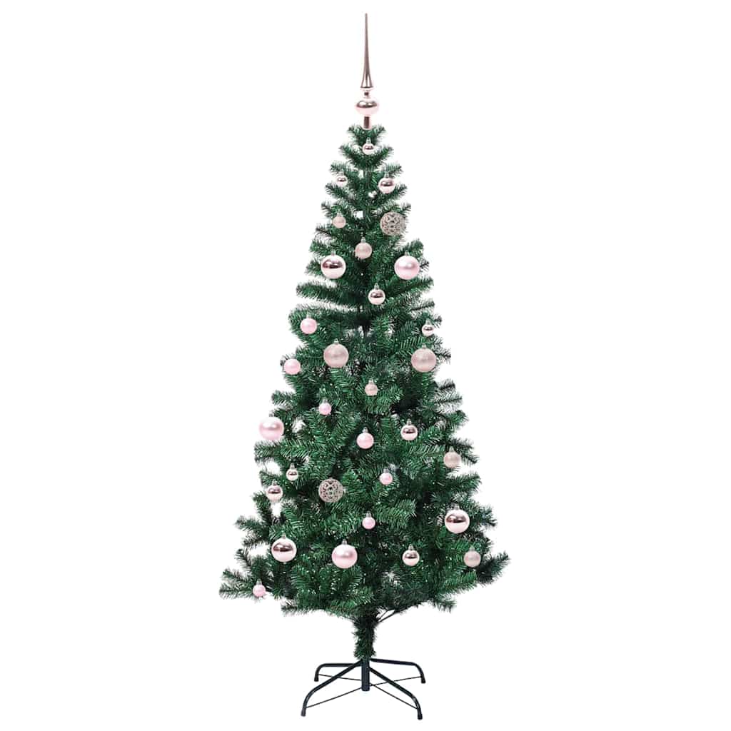 Artificial Pre-lit Christmas Tree Green 150 cm PVC and Metal