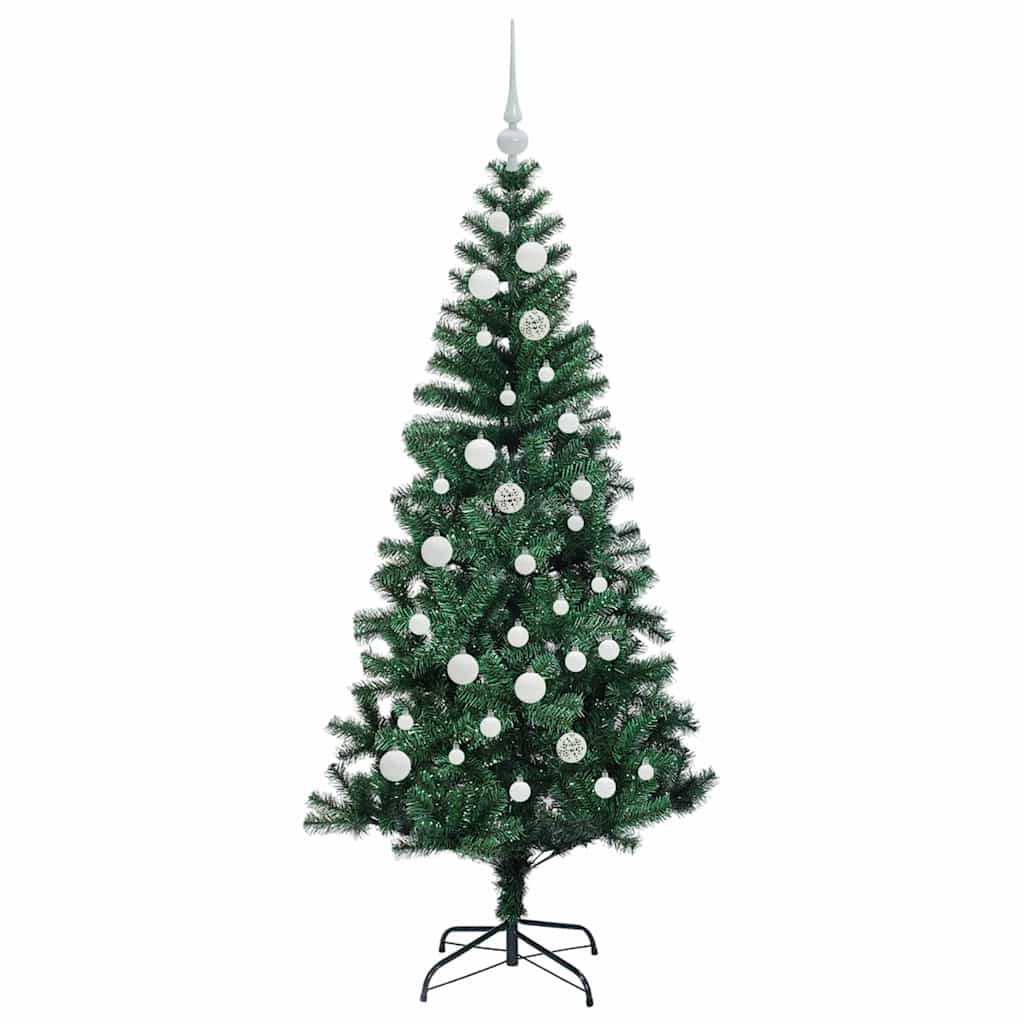 Artificial Pre-lit Christmas Tree Green 150 cm PVC and Metal