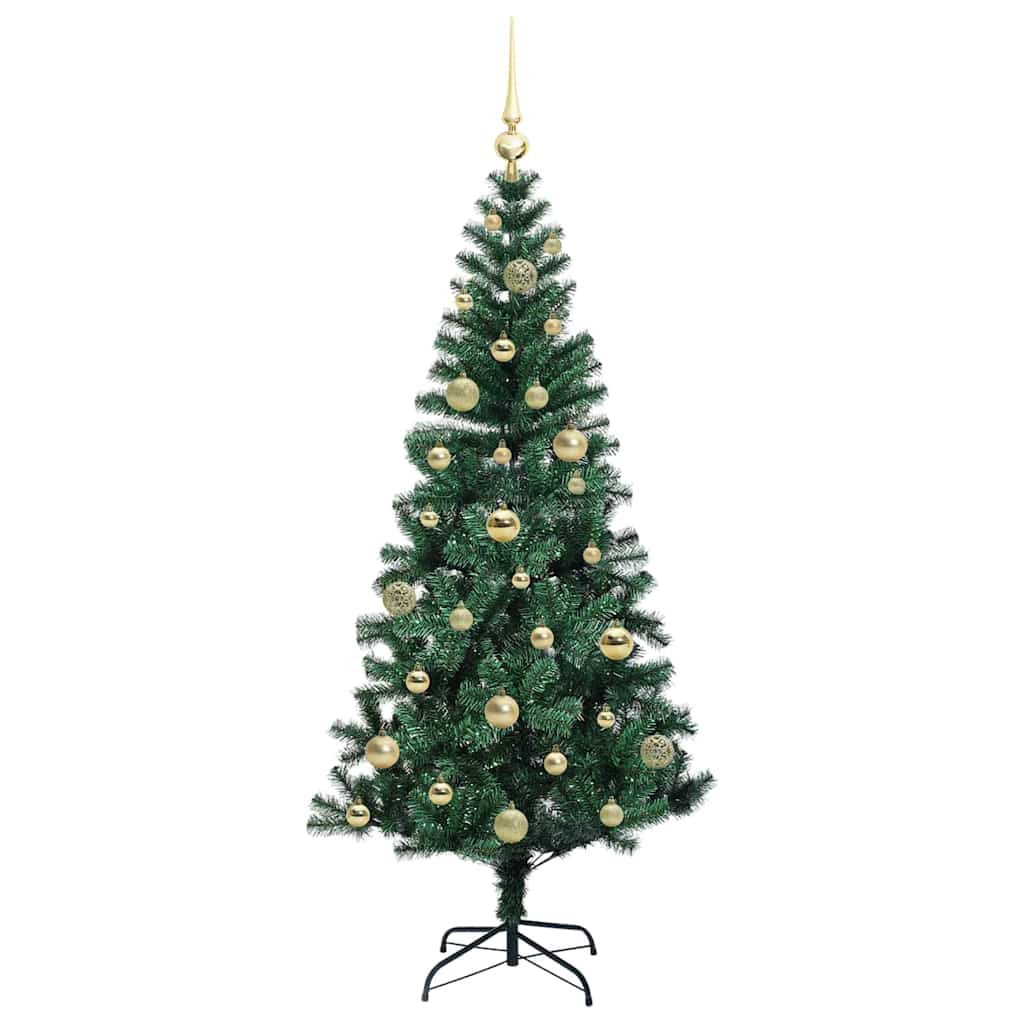 Artificial Pre-lit Christmas Tree Green 150 cm PVC and Metal