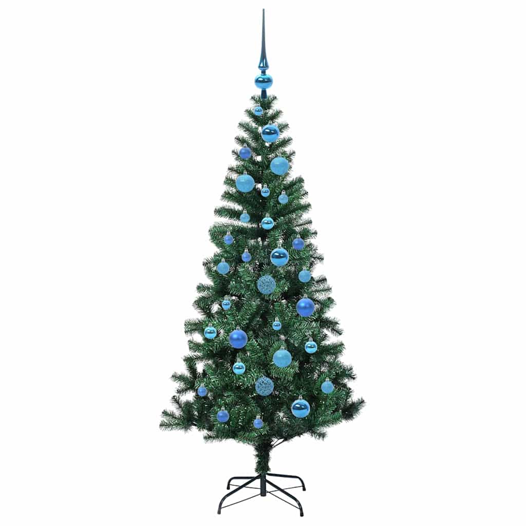 Artificial Pre-lit Christmas Tree Green 150 cm PVC and Metal