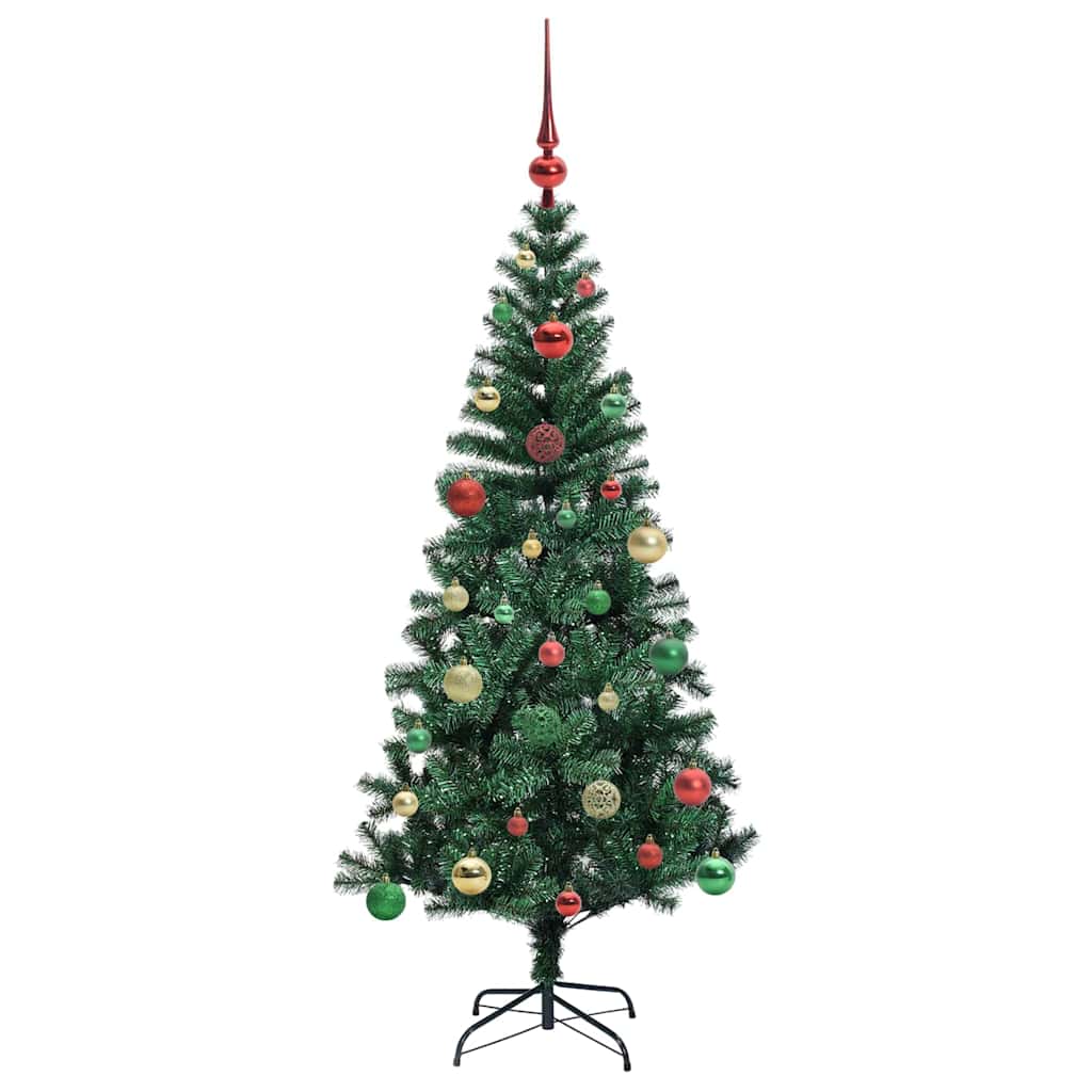 Artificial Pre-lit Christmas Tree Green 150 cm PVC and Metal