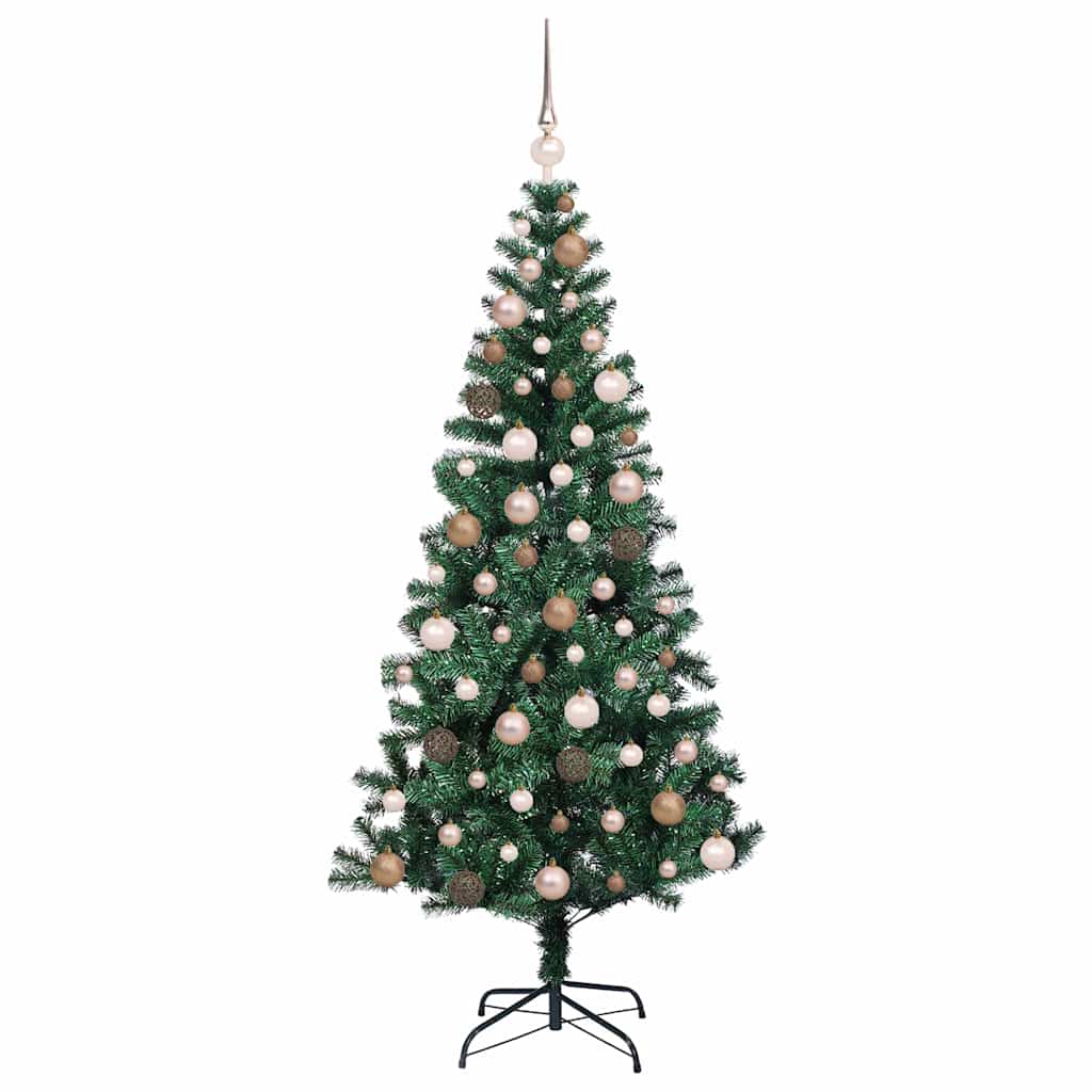 Artificial Pre-lit Christmas Tree Green 180 cm PVC and Metal