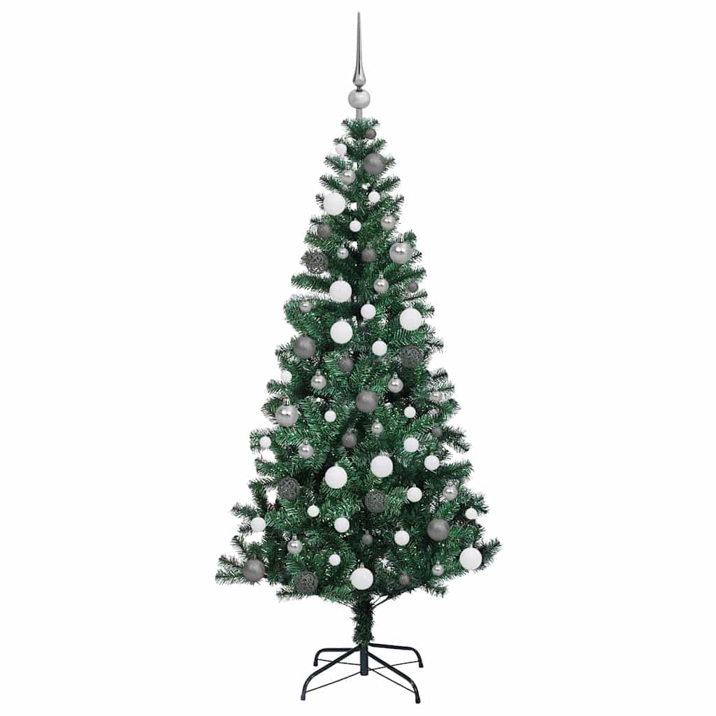 Artificial Pre-lit Christmas Tree Green 180 cm PVC and Metal