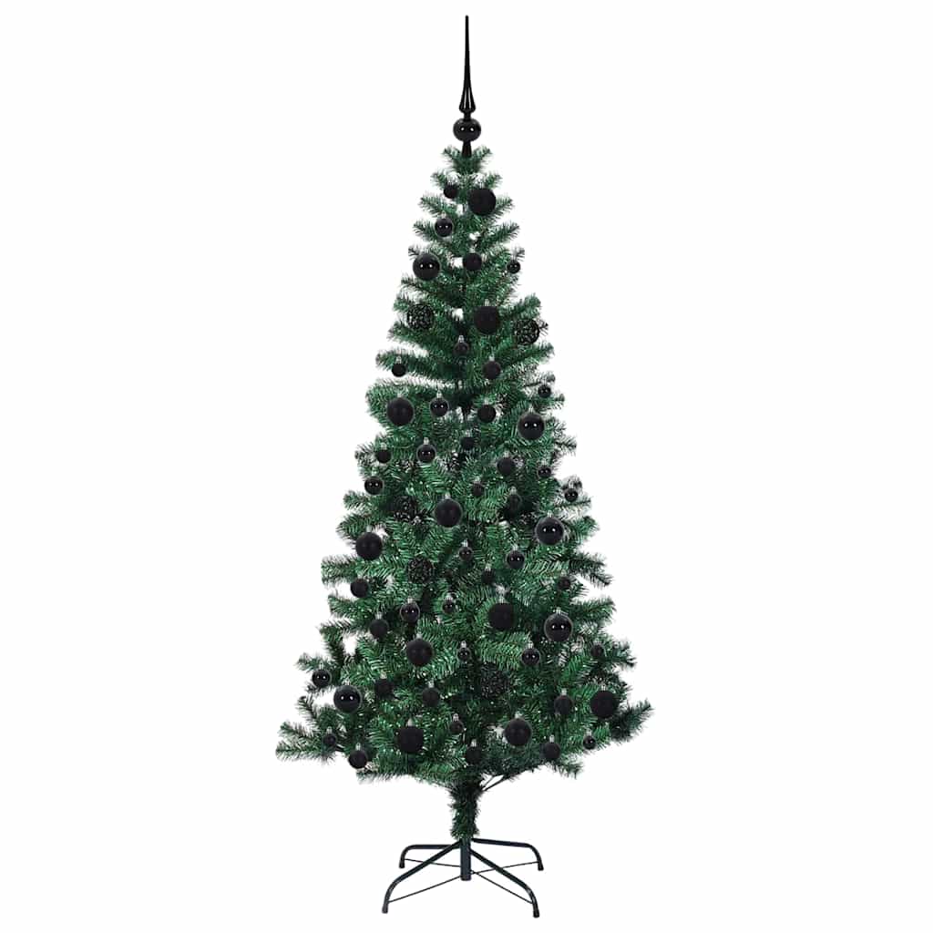 Artificial Pre-lit Christmas Tree Green 180 cm PVC and Metal