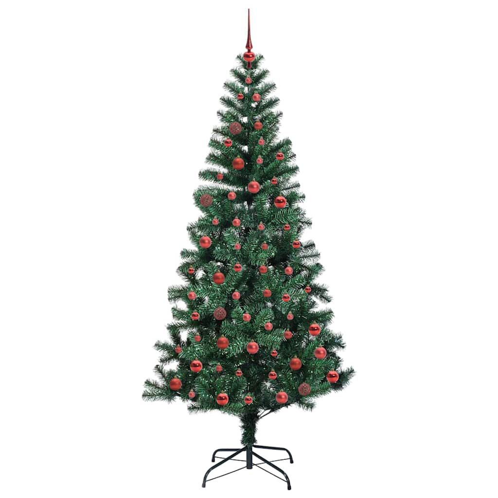 Artificial Pre-lit Christmas Tree Green 210 cm PVC and Metal