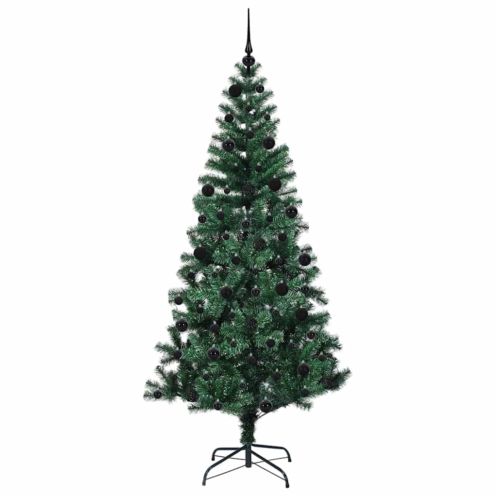 Artificial Pre-lit Christmas Tree Green 210 cm PVC and Metal