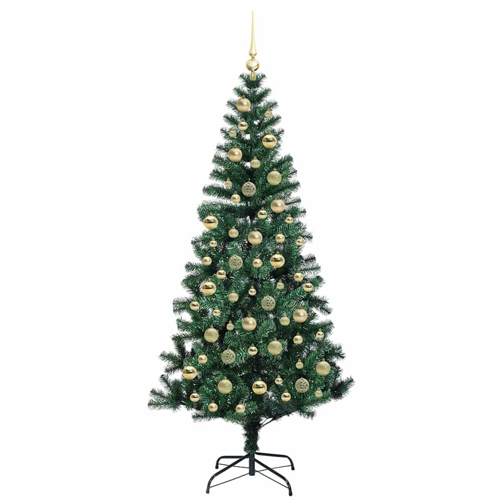 Artificial Pre-lit Christmas Tree Green 210 cm PVC and Metal
