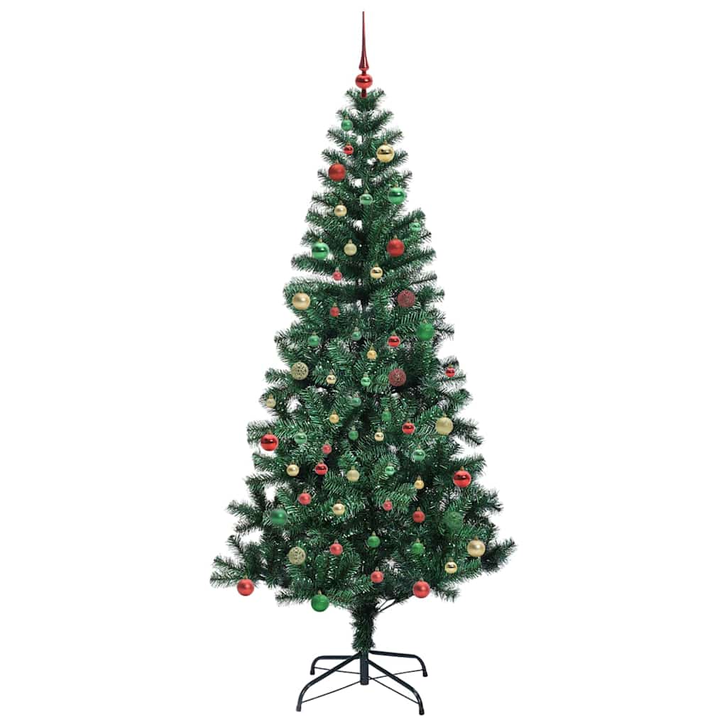 Artificial Pre-lit Christmas Tree Green 210 cm PVC and Metal