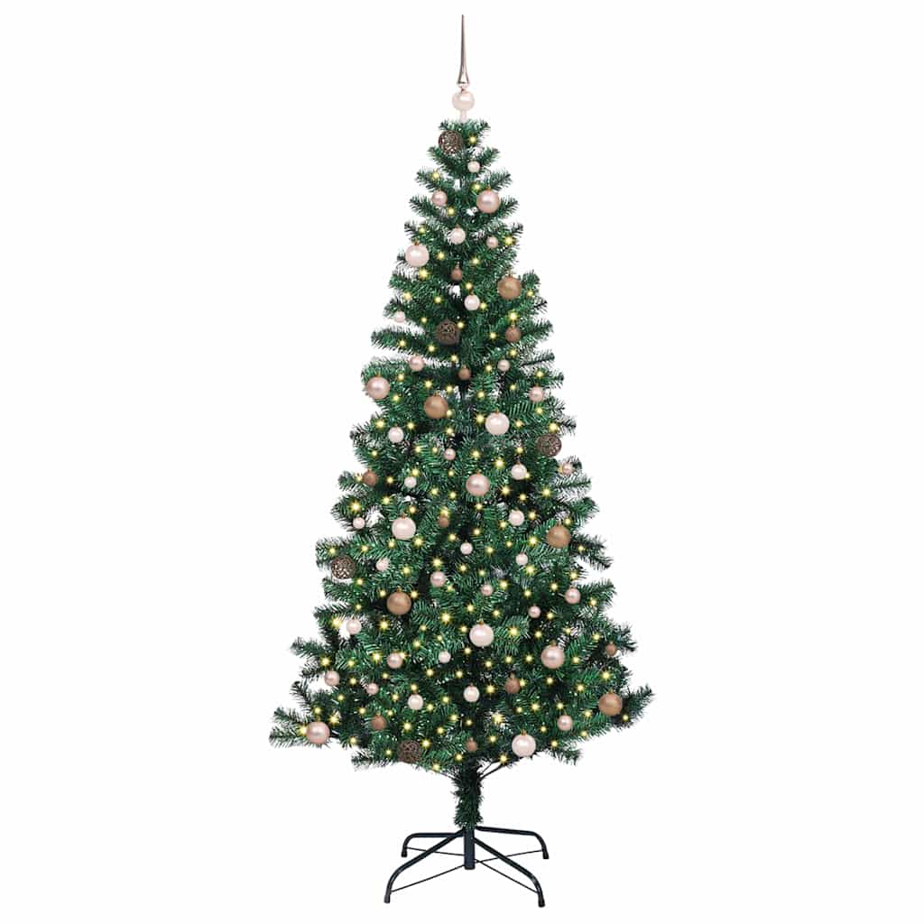 Artificial Pre-lit Christmas Tree Green 240 cm PVC and Metal