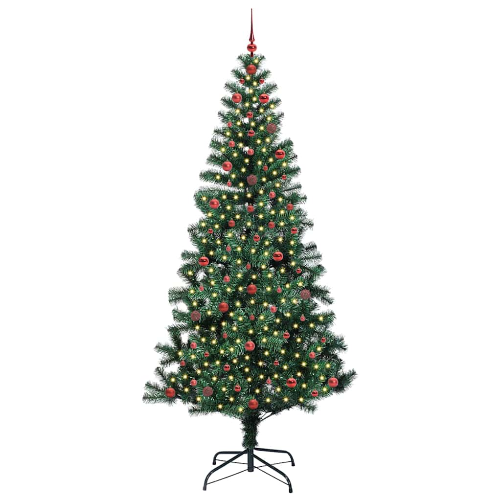 Artificial Pre-lit Christmas Tree Green 240 cm PVC and Metal