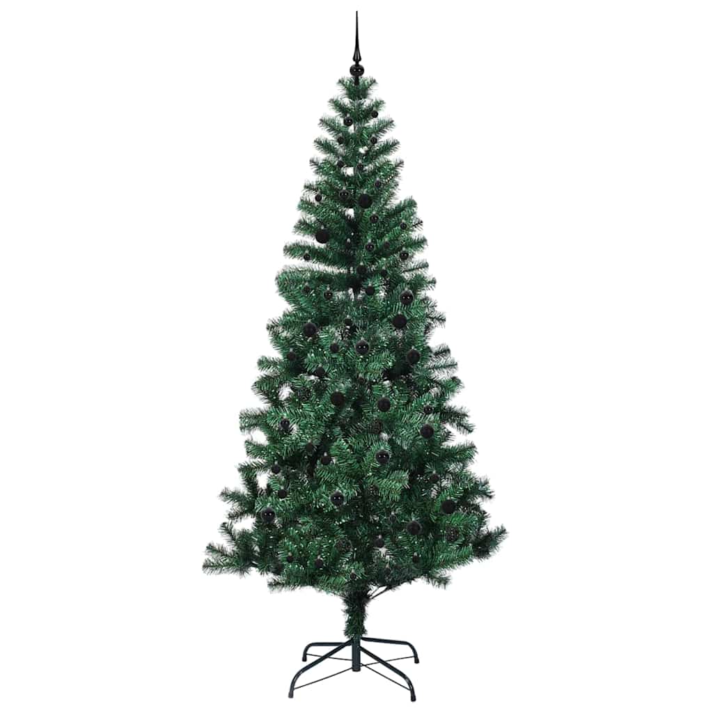 Artificial Pre-lit Christmas Tree Green 240 cm PVC and Metal