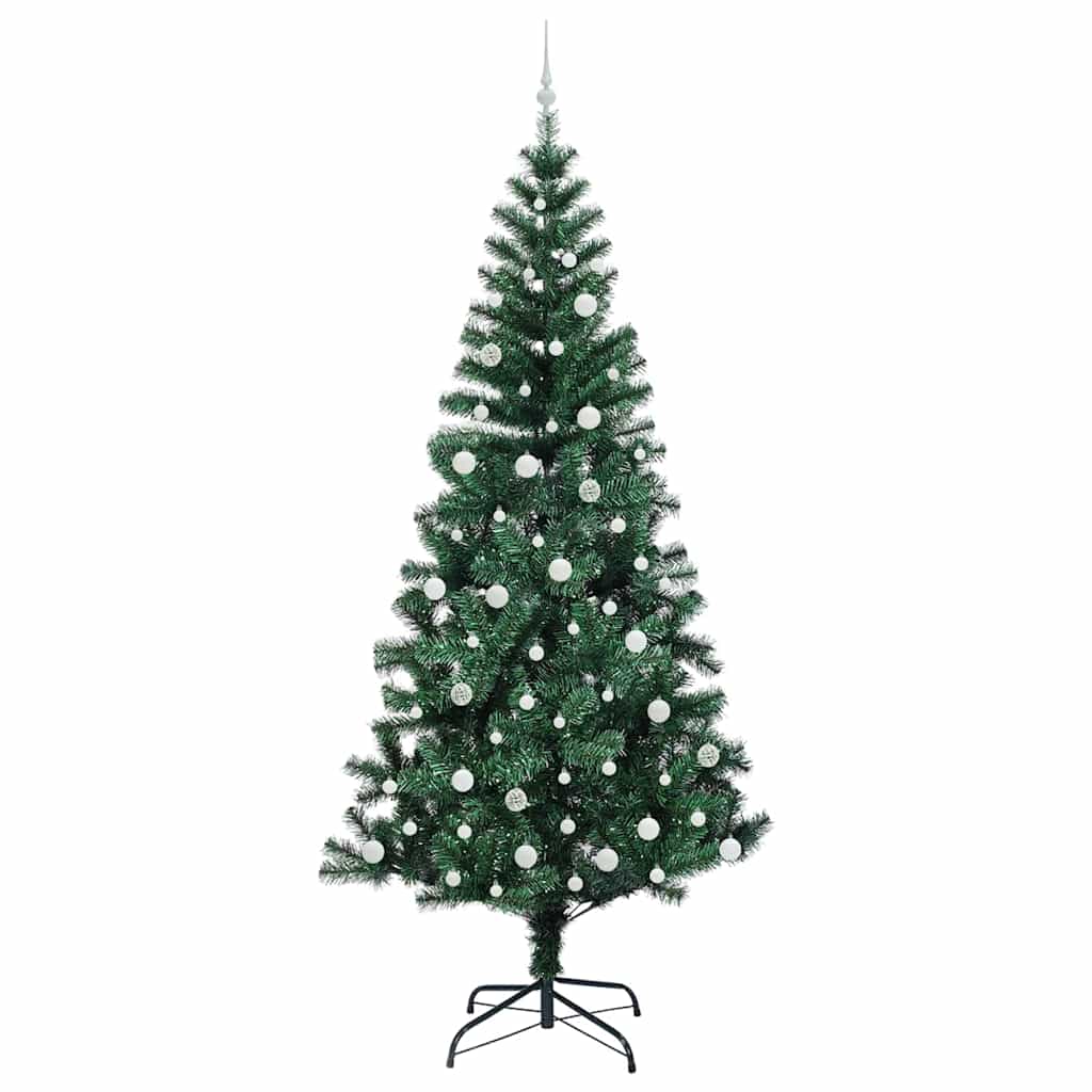 Artificial Pre-lit Christmas Tree Green 240 cm PVC and Metal