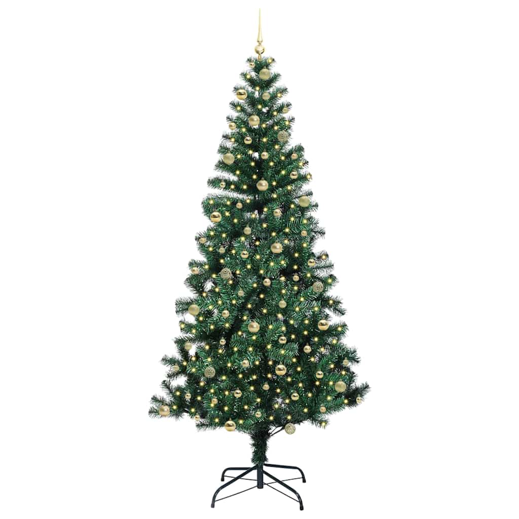 Artificial Pre-lit Christmas Tree Green 240 cm PVC and Metal