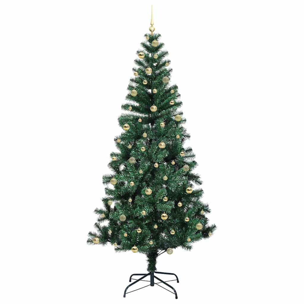Artificial Pre-lit Christmas Tree Green 240 cm PVC and Metal