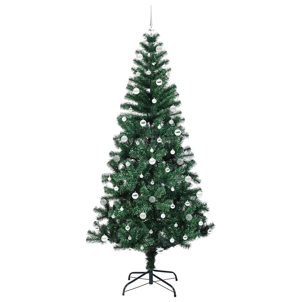 Artificial Pre-lit Christmas Tree Green 240 cm PVC and Metal