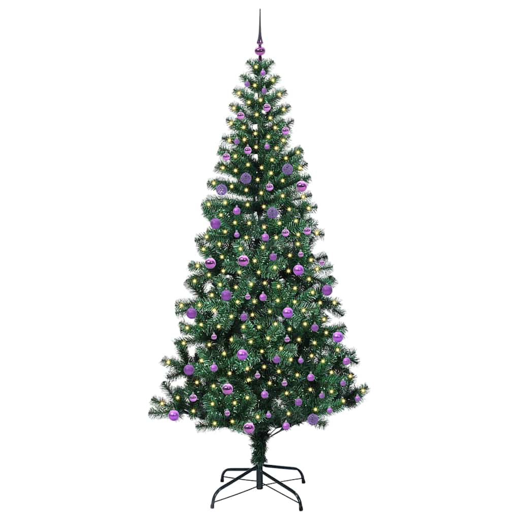 Artificial Pre-lit Christmas Tree Green 240 cm PVC and Metal