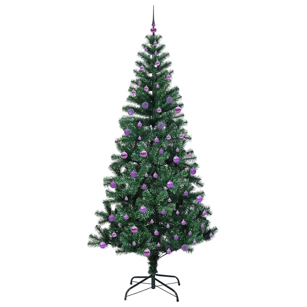 Artificial Pre-lit Christmas Tree Green 240 cm PVC and Metal