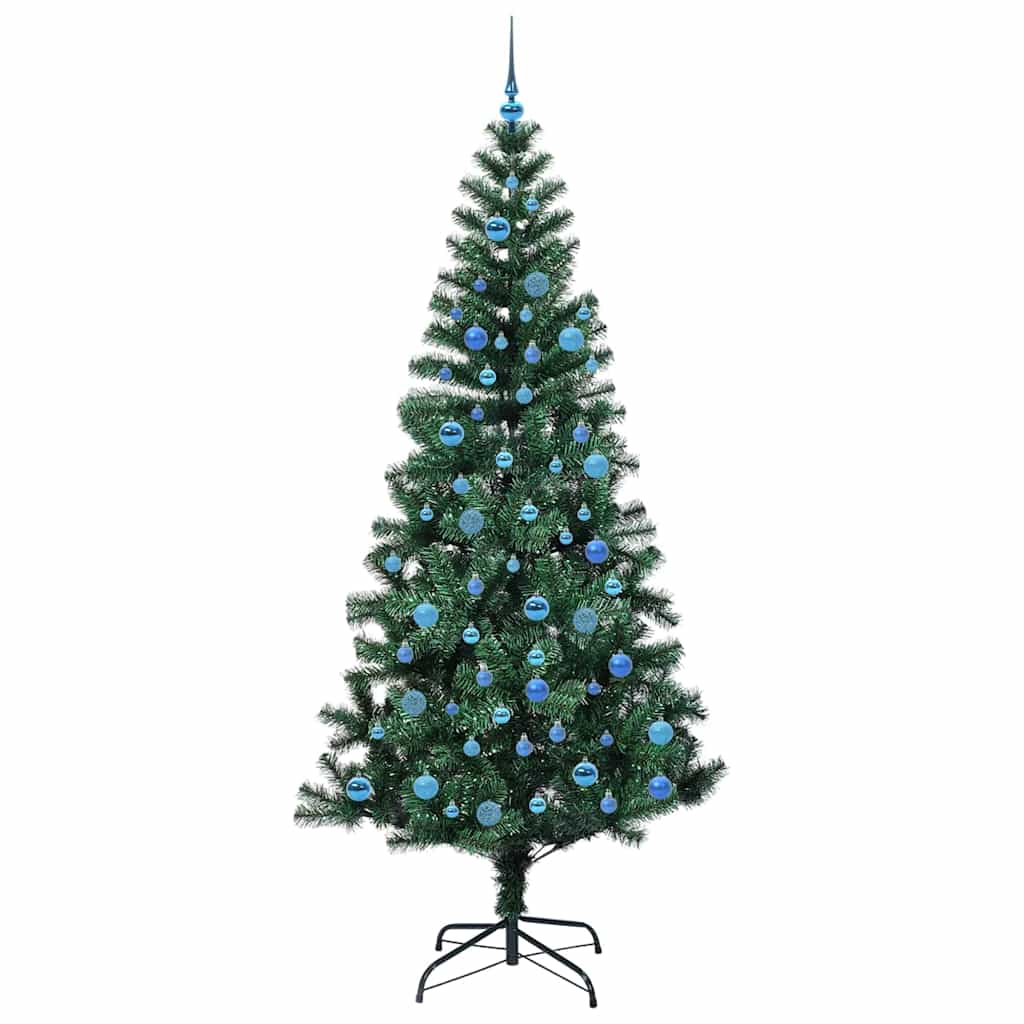Artificial Pre-lit Christmas Tree Green 240 cm PVC and Metal