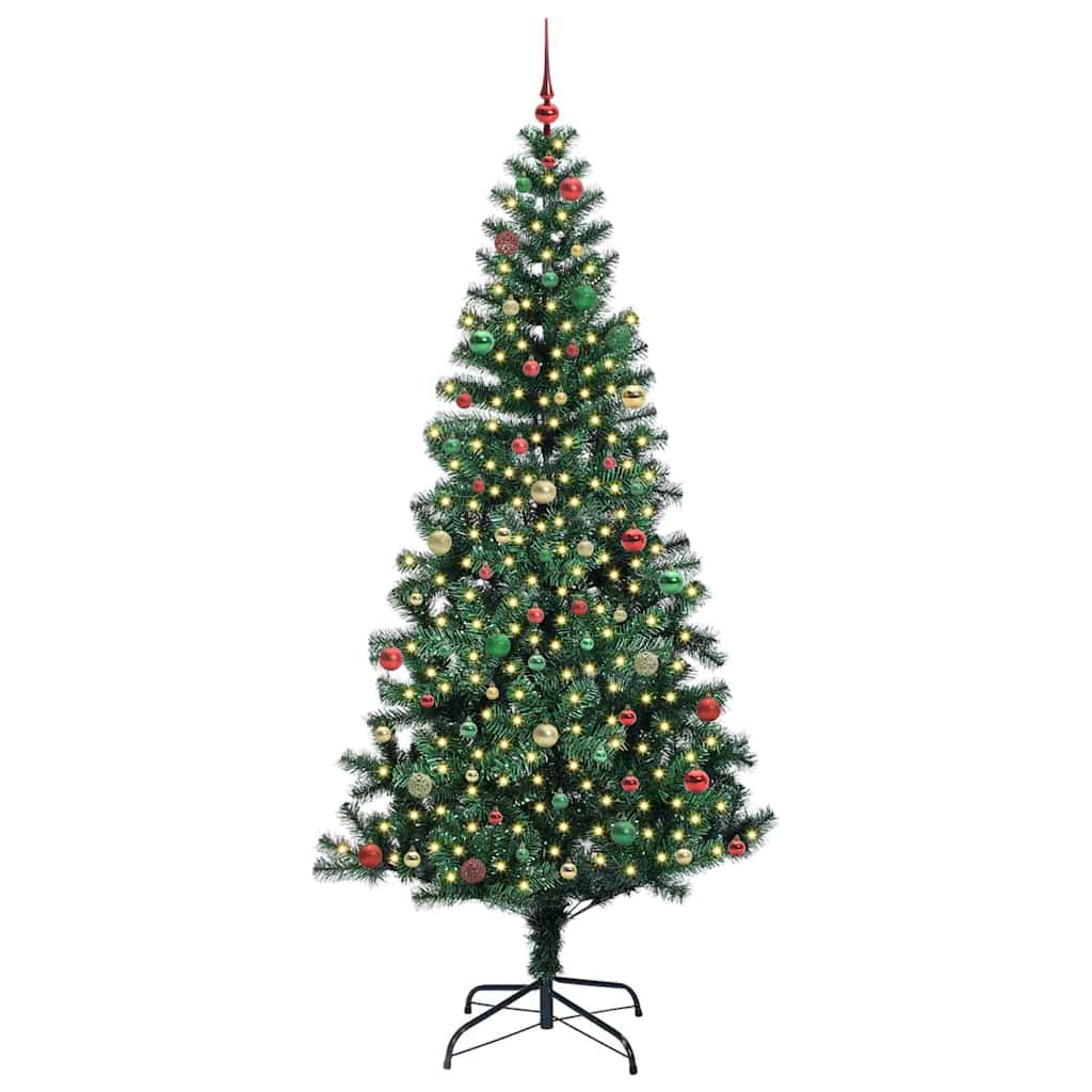 Artificial Pre-lit Christmas Tree Green 240 cm PVC and Metal
