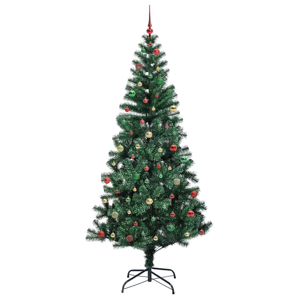 Artificial Pre-lit Christmas Tree Green 240 cm PVC and Metal