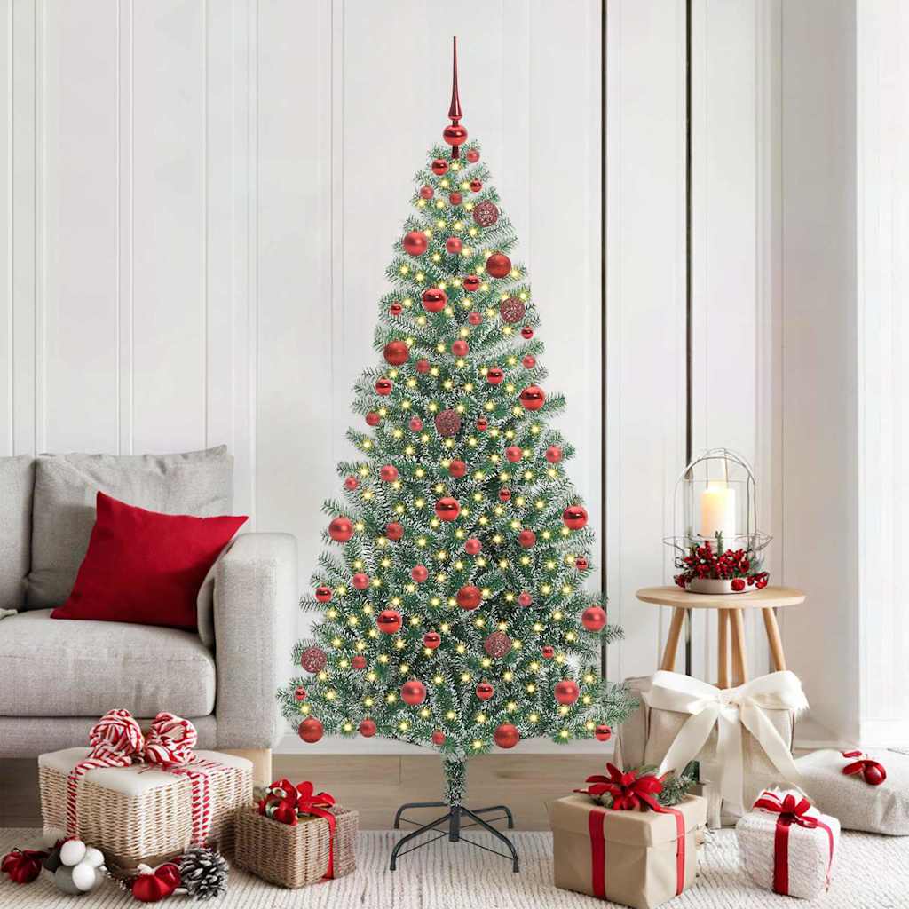 Artificial Christmas Tree Snow Flocked with LED Light 180 cm
