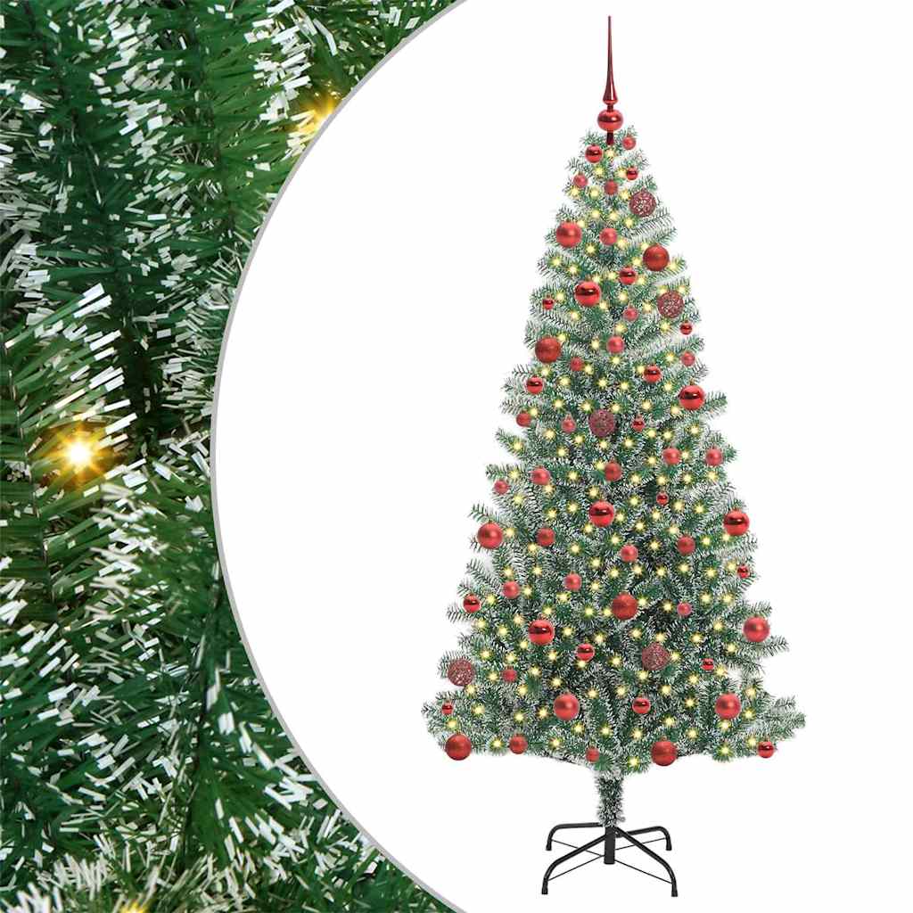Artificial Christmas Tree Snow Flocked with LED Light 180 cm