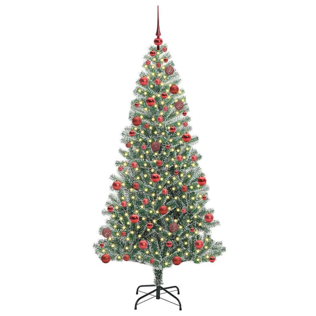 Artificial Christmas Tree Snow Flocked with LED Light 180 cm