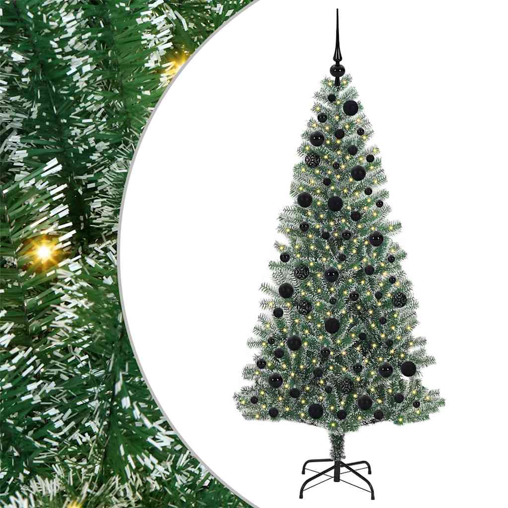 Artificial Christmas Tree Snow Flocked with LED Light 180 cm