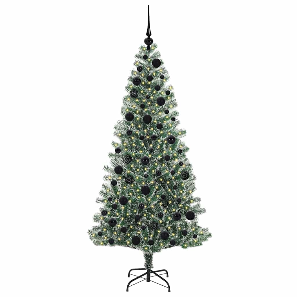 Artificial Christmas Tree Snow Flocked with LED Light 180 cm