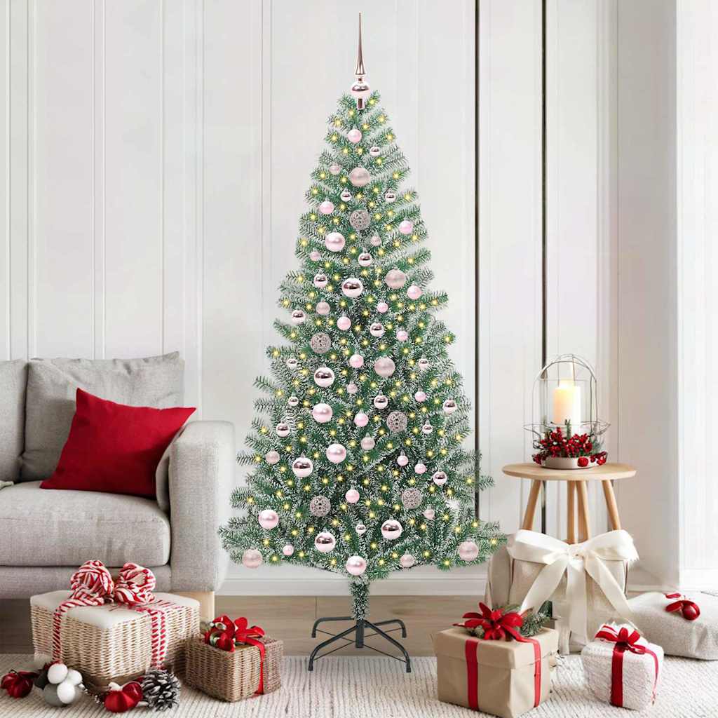 Artificial Christmas Tree Snow Flocked with LED Light 180 cm